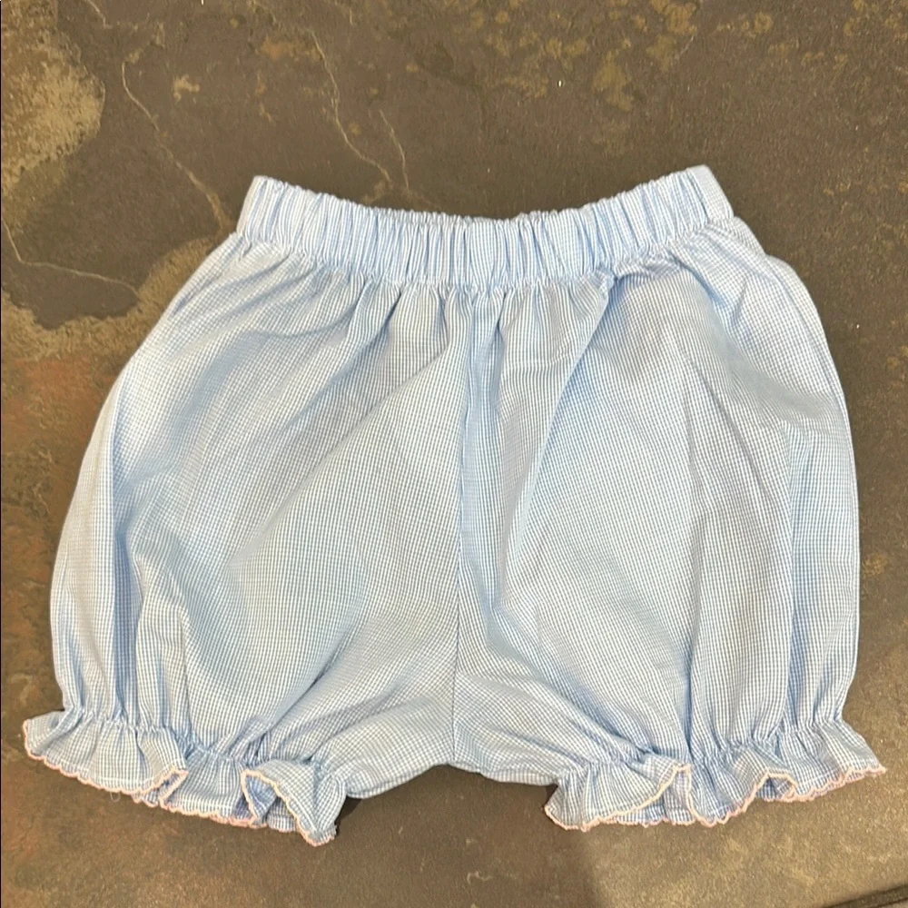 Blue Smocked Bunny Girls Matching Set